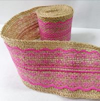 Тесьма с кружевом "Малиновая", длина: 2 м, ширина: 6 см