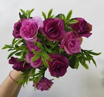 Искусственные Розы Сиреневые. Игольчатые листья. Упаковка 2 шт