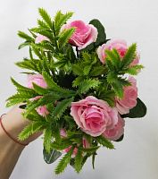 искусственные Розы Розовые. Игольчатые листья. Упаковка 2 шт