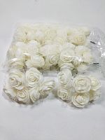 Цветы из фоамирана Цвет кремовый с фатином на металлической ножке.