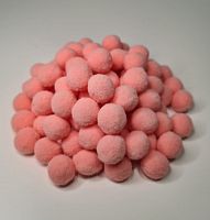 Помпоны плюшевые . Диаметр 2 см. Персиковый. Упаковка 100 шт.