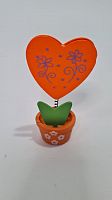 Держатель для фото с прищепкой. Сердце оранжевое