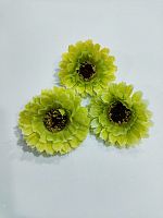 Гербера малая №4. Зелёная. Диаметр 6см. Ткань. Упаковка 10 шт