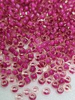 Бисер круглый двухцветный Размер 10/0. Цвет розовый и прозрачный. Номер 30 Производство Китай.