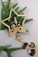 Деревянная звезда на ёлку, 18см
