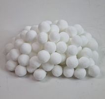 Помпоны плюшевые. Диаметр 2 см. Цвет белый. Упаковка 100 шт.