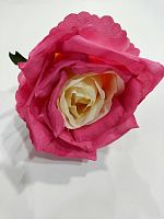 Головка розы №2. Ткань. Диаметр 10 см. Упаковка 5 шт.