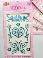 Наклейки стразы акриловые прозрачные №1 "Голубые"