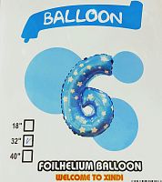 шары фольга #32 голубой звездочки 6