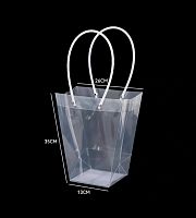 пакет прозрачный Конус с ручками. Размер 13*35*26 см