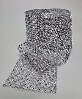 Стразы-обманки на полотне. Ширина 12 см, длина 9 метров. Цвет серебро Вес 700 гр.