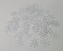 Снежинки.  Декоративный элемент.  Цвет белый. Размер 2,5 см. Упаковка 50 шт