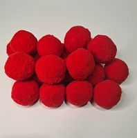 Помпоны плюшевые. Диаметр 4 см. Красный. Упаковка 20 шт.
