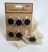 Прищепки декоративные с меловой доской "цветок"