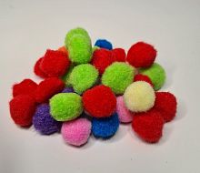 Помпоны микс. Диаметр 2 см. Упаковка  30 шт.