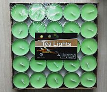 свечи чайные 50 шт  зеленые