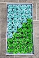 Набор декоративных роз микс 12/53. Мятный/зеленый. Упаковка 50 шт. Искусственные
