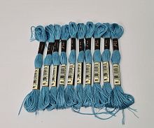 Нитки мулине 807. Длина одного мотка 8 метров. Упаковка 10 шт.