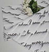 Бумага тишью "Надписи", 58*58 см. Упаковка 20 листов