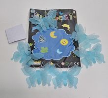 Наклейки 5Д. Люминофорные. Бабочки голубые.