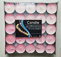 свечи чайные 50 шт розовые