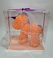 Цветочный Единорог  в подарочной коробке.  Цвет оранжевый.