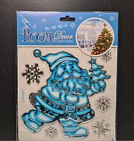 Наклейки новогодние объёмные.  ASC- 001. Дед мороз.