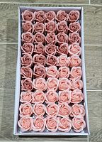 Набор декоративных роз микс 5/10. Кирпичный/персиково-розовый. Упаковка 50 шт.  Искусственные