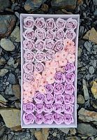 Набор цветов Лавандовый Микс. Роза 3/53, сакура  розовая. Упаковка 50 шт