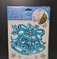 Наклейки новогодние объёмные.  ASC-003. Колокольчики.