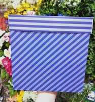 коробка сборная 10*10 см полоски синяя