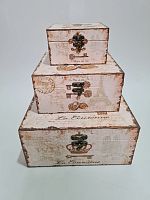 Квадратные декоративные ящики. "ключи"Набор 3в1