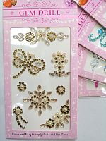 Наклейки стразы акриловые прозрачные №2 "Золотые"