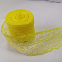 Кружево "желтое" 1шт,ширина 4,5 см, длина 4,5 м