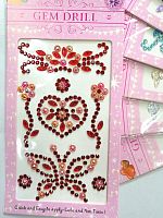 Наклейки стразы акриловые прозрачные №1 "Красные"