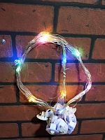 светодиод 1 метр 10 цветных лампочек батарейка в комплекте