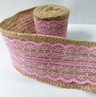 Тесьма с кружевом "Розовая", длина: 2 м, ширина: 6 см