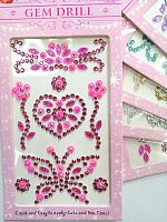 Наклейки стразы акриловые прозрачные №1 "Розовые"