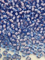 Бисер круглый двухцветный Размер 10/0. Цвет бело голубой. Номер 37 Производство Китай.