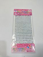 Наклейки стразы. Блистер 22*10 см. Размер полубусины 5мм