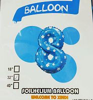 шары фольга #32 голубой звездочки 8