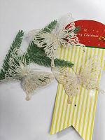 Блестящий декор "белые бабочки", 3шт. 10см