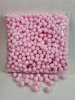 Помпоны плюшевые. Диаметр 2 см. Цвет розовый. Упаковка 1000 шт.