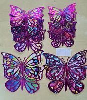 3D бабочки декоративные 12 шт. Кант малиновый