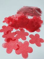 Вырубка из фатина. Цветочки 4 см. Цвет красный.