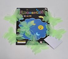 Наклейки 5Д. Люминофорные. Бабочки салатовый.