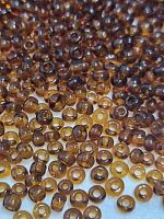 Бисер круглый прозрачный. Размер 10/0, 2,3 мм. Цвет темно коричневый. Номер 5. Производство Китай.