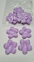 Вырубка из ткани.  Цветочек 4 см. Цвет сиреневый