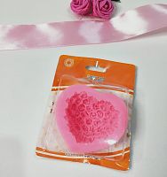 Молд Сердце с розами объемный.