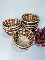 Корзина плетёная из природного материала без ручки мал.